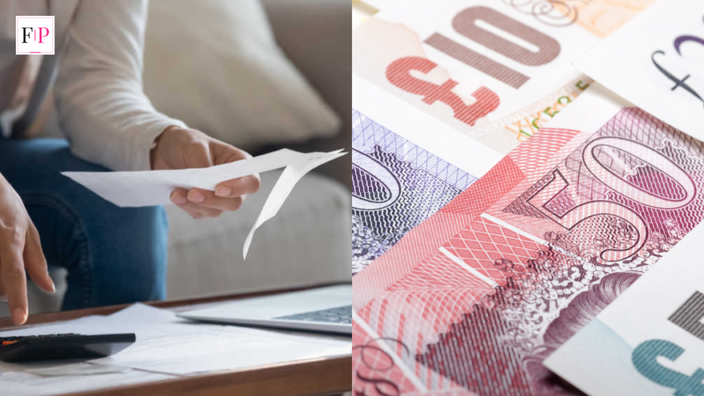 UK household reviewing bills beside British pound notes for the cost of living payment 2026