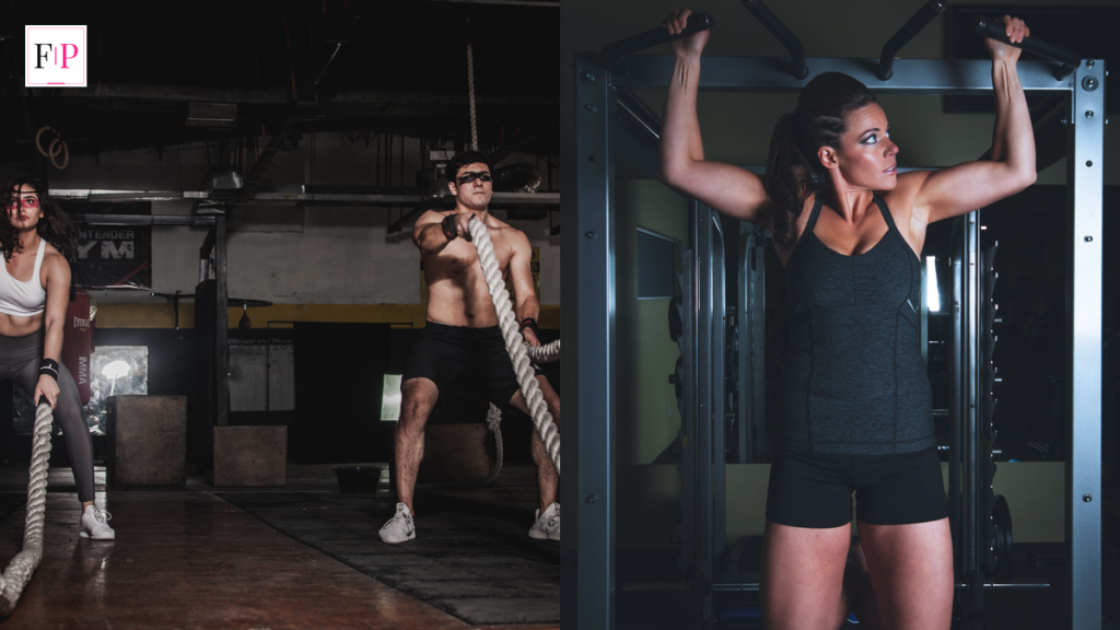 Winter arc fitness challenge: battle ropes workout and pull-up training side by side