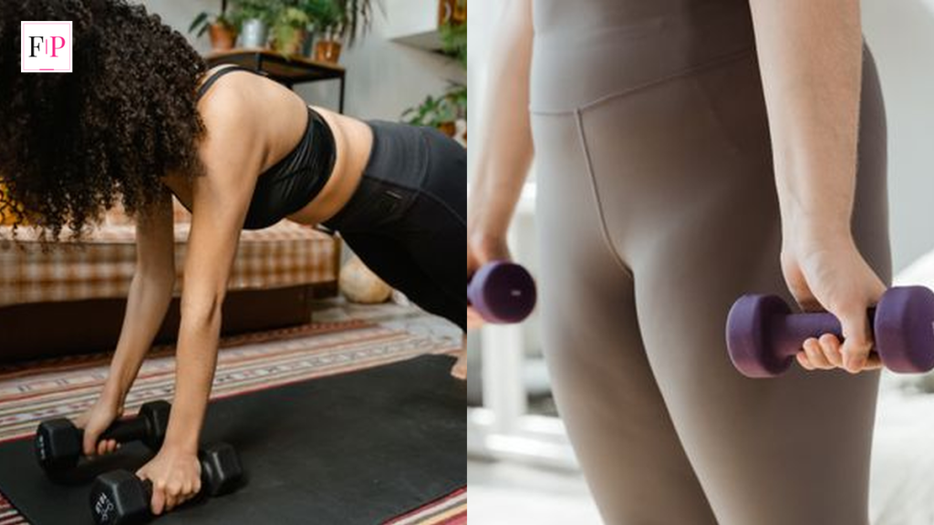 Yoga Sculpt: 7 Powerful Benefits of 2026’s Hottest Workout Woman doing a yoga sculpt workout with dumbbells on a yoga mat