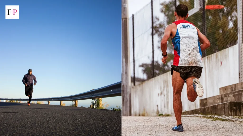 10K Training Plan: 8-Week Beginner Plan to Race Day A man running on an open road and a runner on a gravel path seen from behind — 10k training plan
