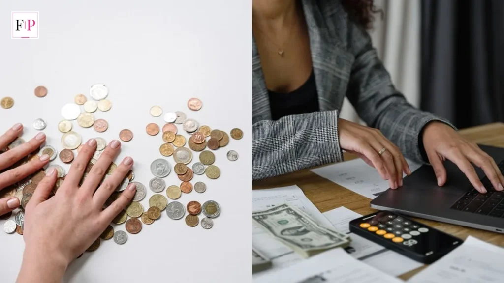 Hands gathering coins and a saver comparing accounts on a laptop — best savings accounts uk guide
