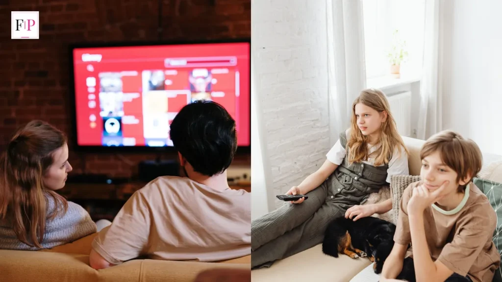 A couple watching television in their living room and a family on a sofa watching TV together — celebrity traitors odds explained