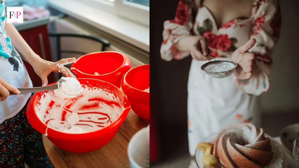 Great British Bake Off Final: When It Is Expected in 2026 A baker preparing a cake in a kitchen and dusting a finished bake with icing sugar — the great british bake off final explained
