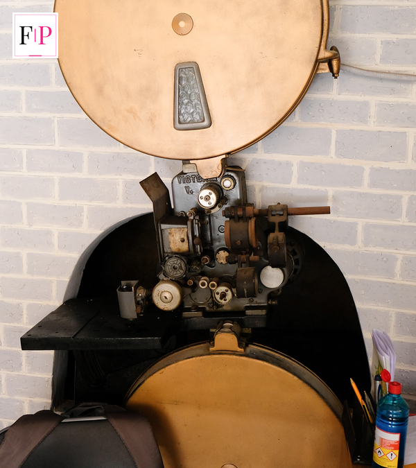 Vintage film projector — evoking Ian Charleson's screen legacy in Chariots of Fire and the new biopic Elsinore