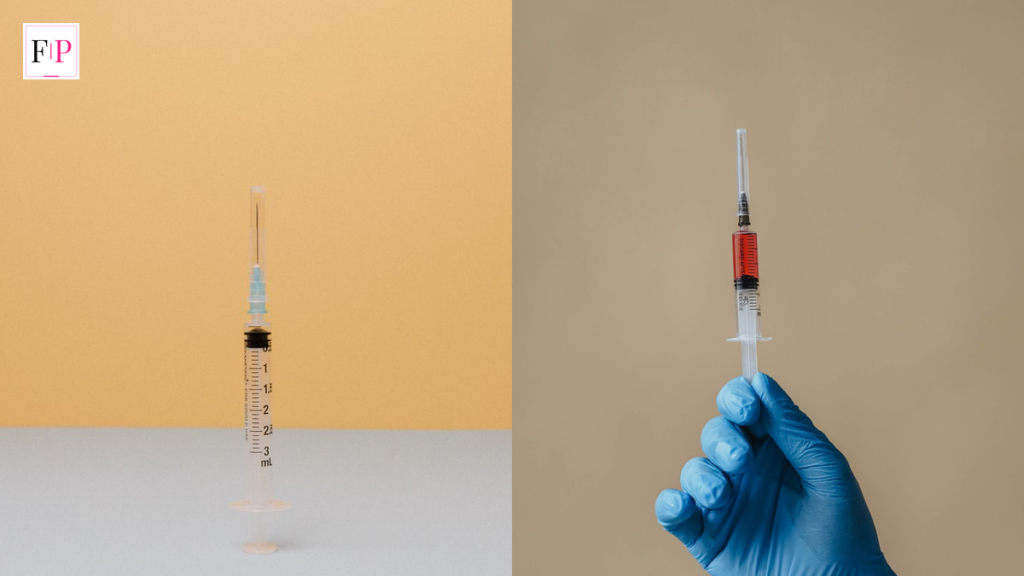 Side-by-side photos of weight loss injection syringes illustrating the Mounjaro and eloralintide weight loss study