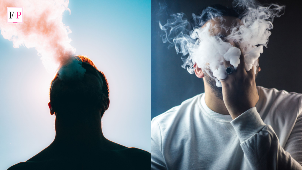 Man exhaling a cloud of vapour as the new vape tax UK duty takes effect on 1 October 2026